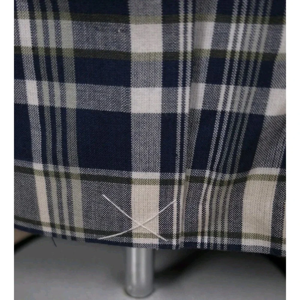 Chaps Mens Blue White Plaid Sport Coat Jacket 100% Cotton Blazer Size 40R